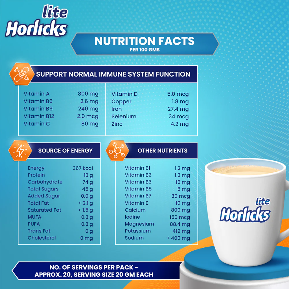Horlicks Lite Regular Malt Flavour - Image 5